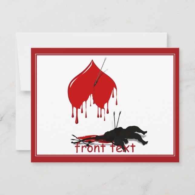 Cupid Shot Down (Anti-Valentin) Einladung (Vorderseite)