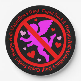 Cupid Sind zum Kotzen glücklichen Anti-Valentinsta Pappteller