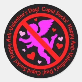 Cupid Sind zum Kotzen glücklichen Anti-Valentinsta Runder Aufkleber