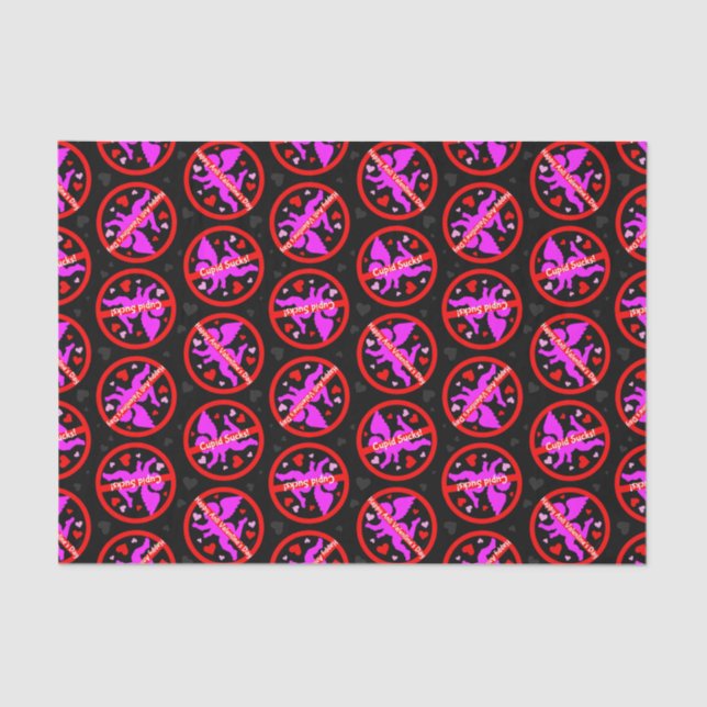 Cupid Sind zum Kotzen glücklichen Anti-Valentinsta Seidenpapier (Vorderseite)