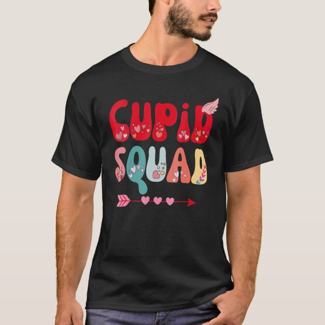 Cupid Squad Hearts Funny Valentine's Day Gifts Wom T-Shirt (Vorderseite)