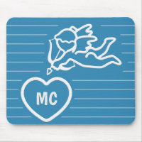 Cupid Strikes benutzerdefiniertes Monogramm Mousep