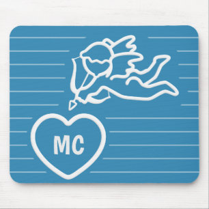Cupid Strikes benutzerdefiniertes Monogramm Mousep Mousepad
