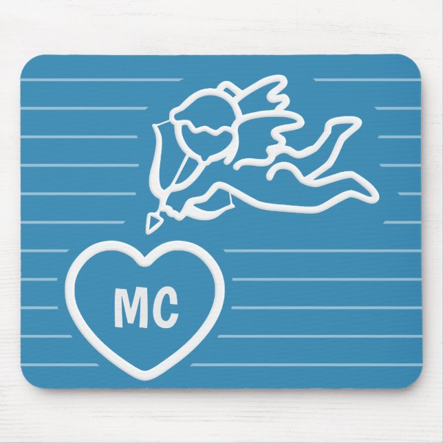 Cupid Strikes benutzerdefiniertes Monogramm Mousep Mousepad (Vorne)