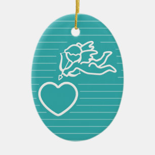 Cupid Strikes kundenspezifisch doppelseitige Verzi Keramik Ornament