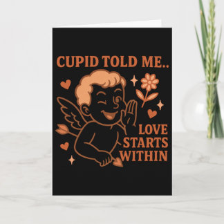 Cupid Told Me Love Starts Within Vintage Cartoon S Karte