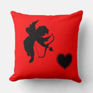 Cupid und Herz Silhouette "Liebe du" Kissen