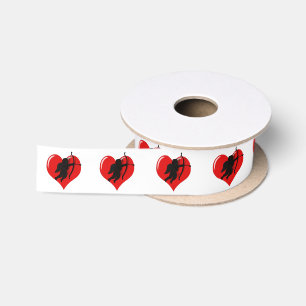 Cupid und Herz Valentinstag Satinband