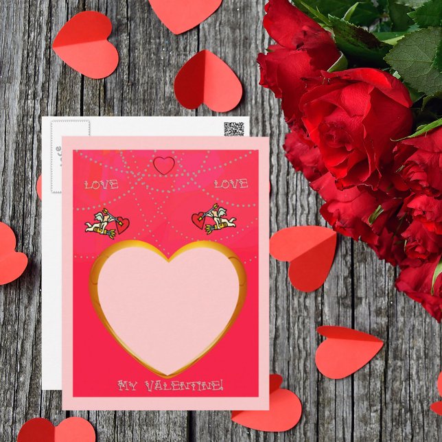 Cupid- und Herzrahmen hinzufügen Ihr Foto Postkarte (Von Creator hochgeladen)