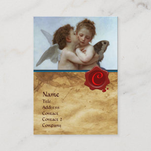 Cupid und Psyche als Kinder MONOGRAMM-Parchment Visitenkarte