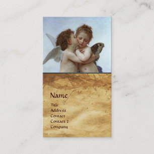 Cupid und Psyche als Kinder MONOGRAMM-Parchment Visitenkarte
