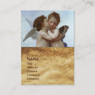 Cupid und Psyche als Kinder MONOGRAMM-Parchment Visitenkarte