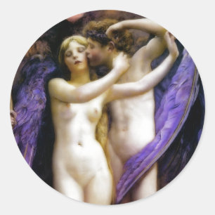 Cupid und Psyche Runder Aufkleber