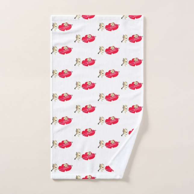 Cupid Valentinstag Herzen Handtuch (Handtuch)