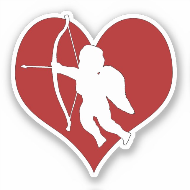 Cupid Within a Heart  Aufkleber (Vorderseite)