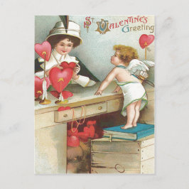 Cupid Woman Heart Shopping Arrow Postkarte