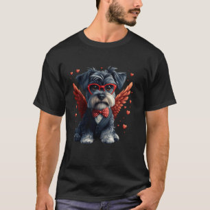 Cupid Zwergschnauzer Valentinstag Hundeliebe T-Shirt