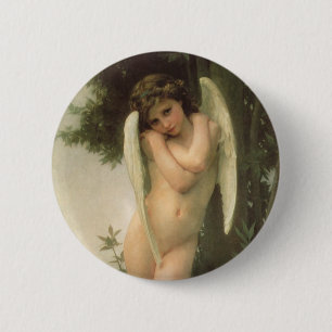 Cupido (Cupidon) Engelporträt von Bouguereau Button