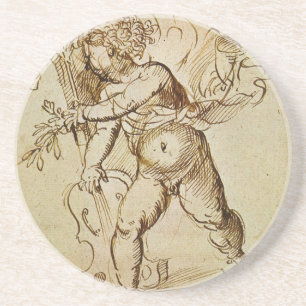 Cupido mit einer Violine von Domenico Campagnola Getränkeuntersetzer