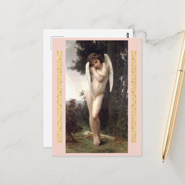 Cupidon von Bouguereau Postkarte (Vorderseite/Rückseite Beispiel)