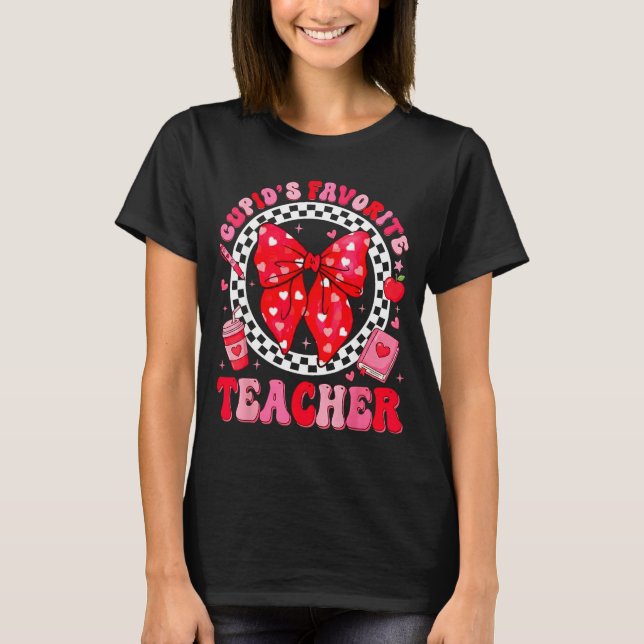 Cupidos Lieblingslehrer Studentin Kokette Bogen Va T-Shirt (Vorderseite)
