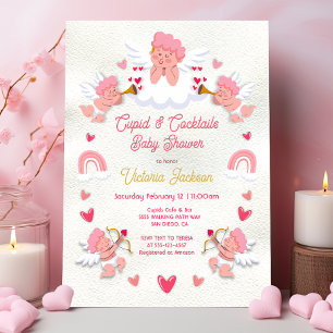 Cupids and Cocktails Valentinstag Babydusche Einladung