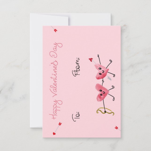 Cupid's Arrow Hearts Valentine's Day Card Dankeskarte (Vorderseite)