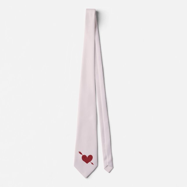 Cupid's Arrow in Heart Light Pink Krawatte (Vorderseite)