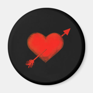 Cupids Arrow Red auf Black Button Magnet