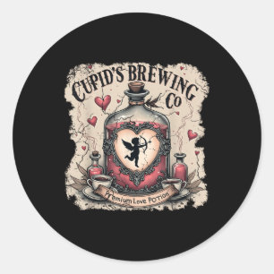 Cupids Brewing Co Liebe Pools Funny Valentine Runder Aufkleber