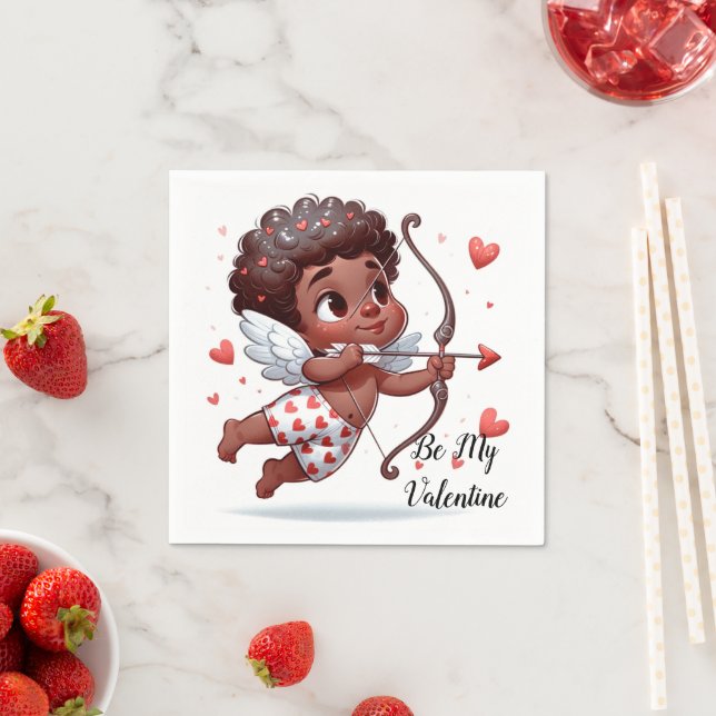 Cupid's Charm Be My Valentine  Serviette (Beispiel)