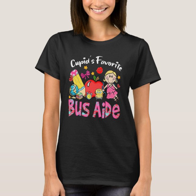 Cupid's Favorite Bus Aide Apple Cute Cupid Valenti T-Shirt (Vorderseite)