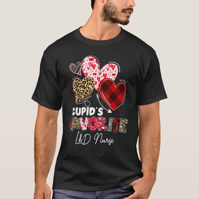 Cupid's Favorite Labor And Delivery Nurse Valentin T-Shirt (Vorderseite)