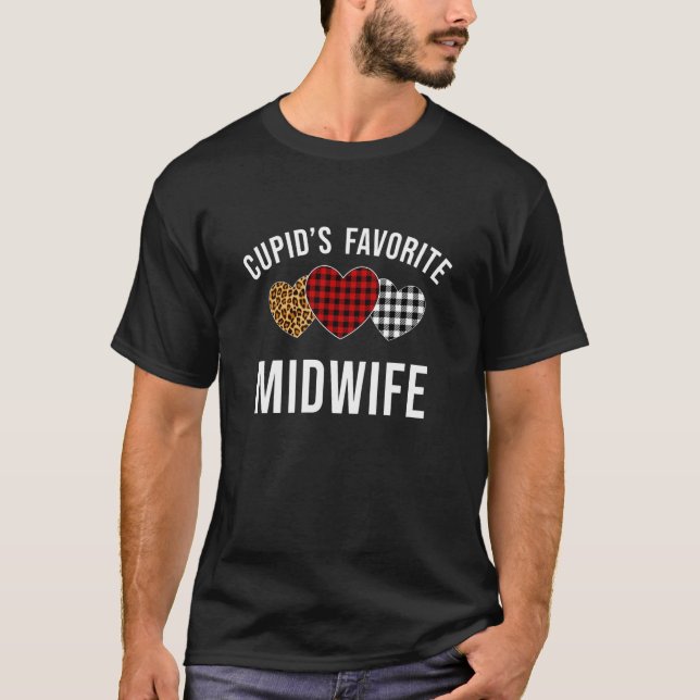 Cupid's Favorite Midwife Valentines Day Midwife Do T-Shirt (Vorderseite)