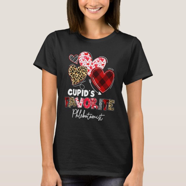 Cupid's Favorite Phlebotomist Valentine Phlebotomy T-Shirt (Vorderseite)