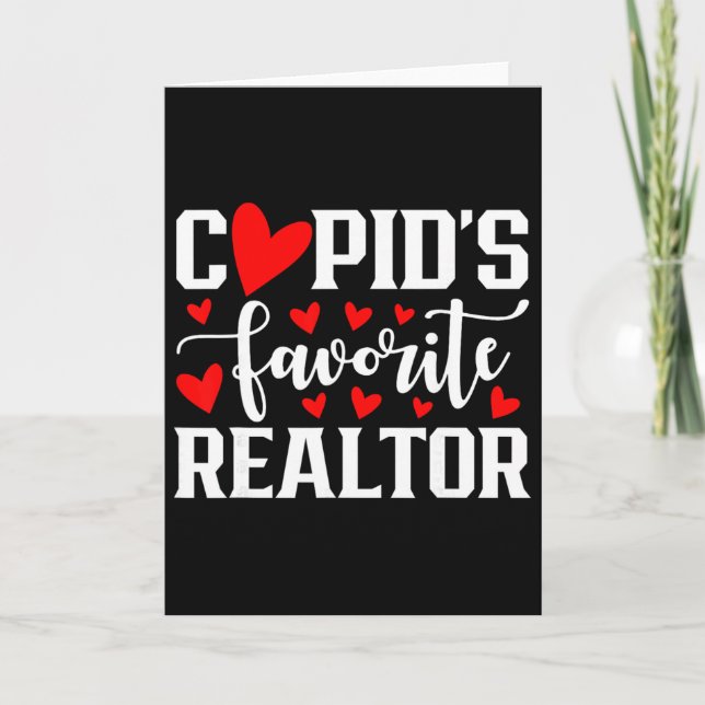 Cupid's Favorite Realtor Cute Heart Valentine's Da Karte (Vorderseite)