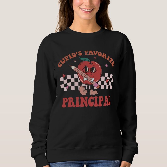 Cupids Favorite School Principal Retro Groovy Vale Sweatshirt (Vorderseite)