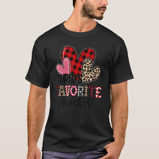 Cupid's Favorite Teacher Three Hearts Valentine's  T-Shirt (Vorderseite)