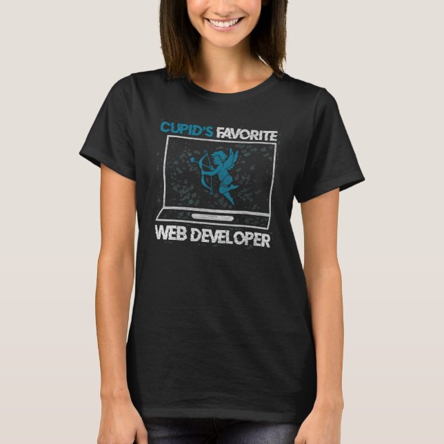Cupid's Favorite Web Developer Romance Couple Men T-Shirt (Vorderseite)