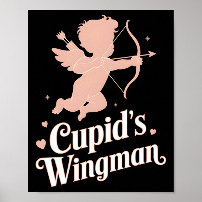 Cupids Flügelmann Lustiges Valentinstag Engel Desi Poster (Vorne)