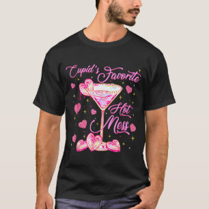 Cupids Hot Mess Coquette Valentins Martini Valent T-Shirt