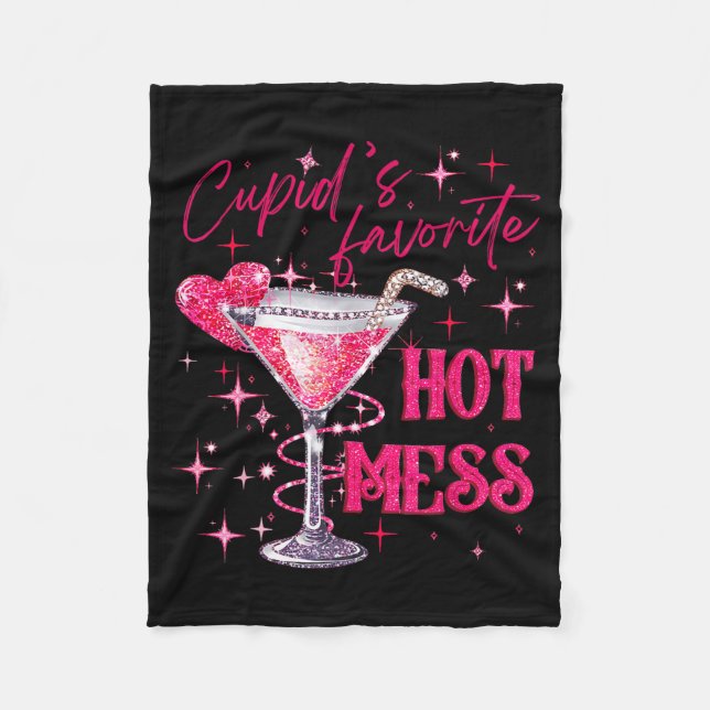 Cupids Hot Mess Valentins Martini Valentinstag  Fleecedecke (Vorderseite)