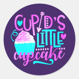 Cupids kleine Cupcake-Valentinische Geburtstagspar Runder Aufkleber