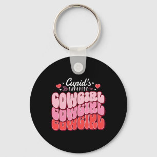 Cupids Lieblings-Cowgirl Valentinstag-Herzen Schlüsselanhänger