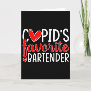 Cupids Lieblingsbarkeeper Lustige Herzen Valentins Karte