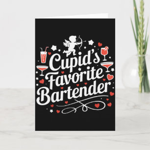 Cupids Lieblingsbarkeeper Lustiger Valentinsdrink  Karte