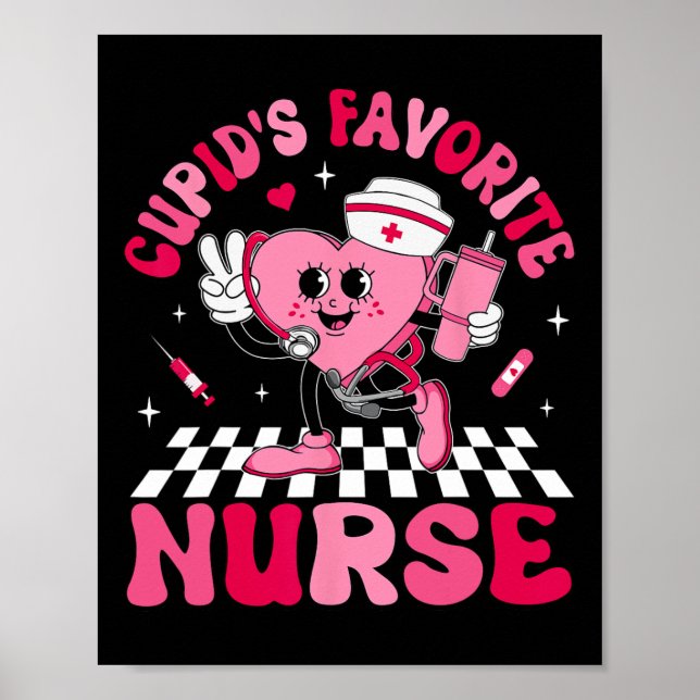 Cupids Lieblingskrankenschwester Bougie Valentinst Poster (Vorne)