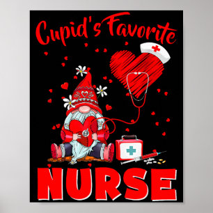 Cupids Lieblingskrankenschwester Gnom Valentinstag Poster