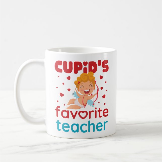 Cupids Lieblingslehrer Niedlicher Valentinstag Kaffeetasse (Links)