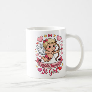 Cupids Lieblingsmädchen Valentinstag Rosa Herz Äst Kaffeetasse